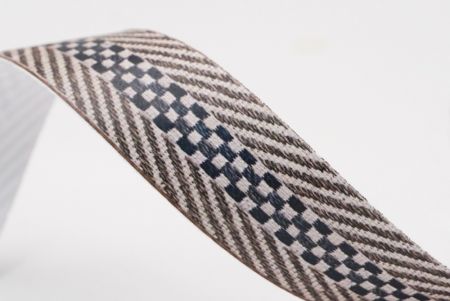 Бежевий Зигзаг та Чорний Візерунок Тканинний Риббон Набір_AI